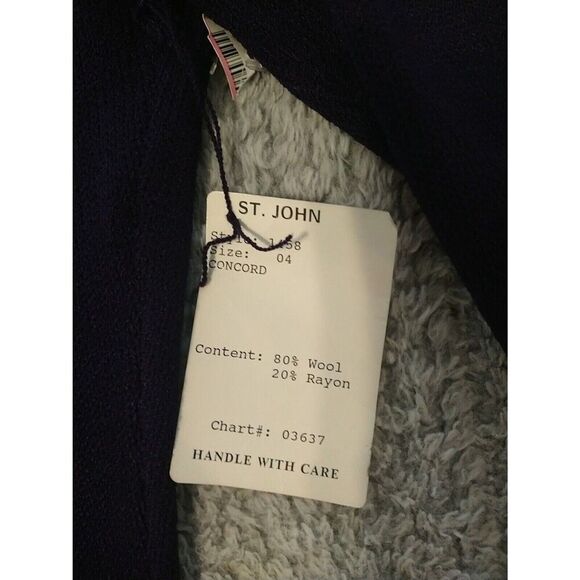 St John Wool & Linen Open Back Puff Sleeve  dress Purple Sz 4  Boho Vintage Y2k - Picture 15 of 15